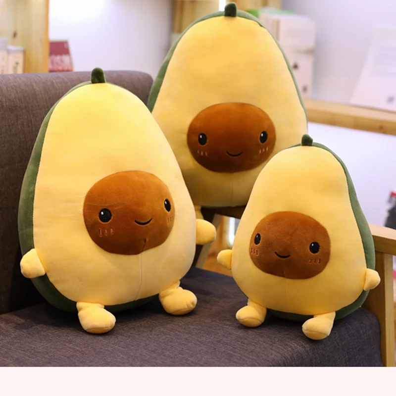 

Cute Avocado Stuffed Plush Toy Soft 30-60CM Baby Doll Cartoon Fruit Pillow Sofa Cushion kids Girls Christmas Birthday Gift