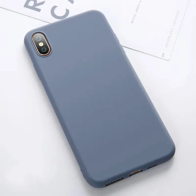 Серый Силиконовый чехол для телефона Iphone XS MAX XR X Чехлы для Apple для IPhone 7 8 6 S Plus чехол Capa - Цвет: Серый