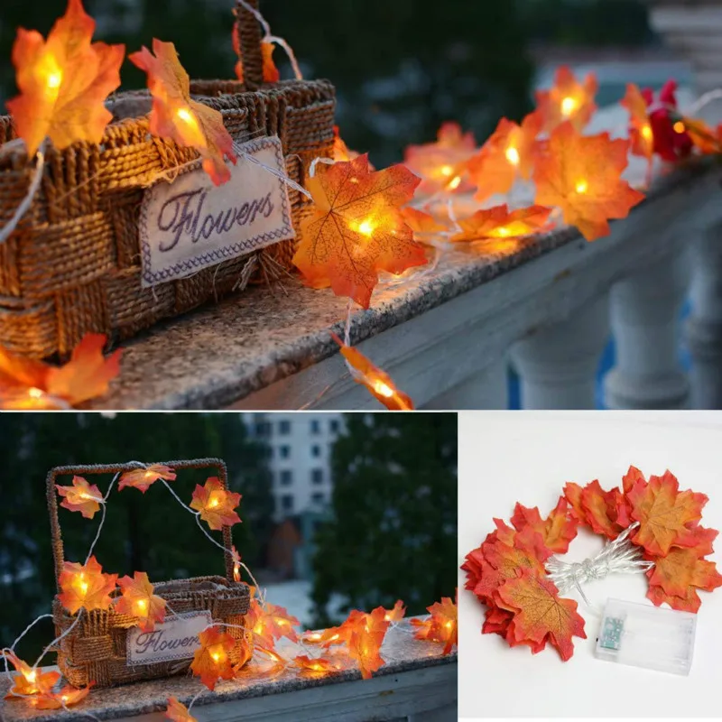

Fairy String Lights 10/20 LEDs Maple Leaves Light Outdoor Christmas Garland For Wedding Home Xmas Holiday Party Decor