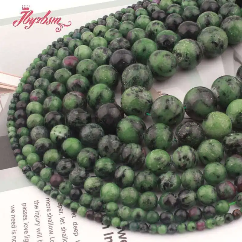 

Natural Zoisite AAA Grade Genuine 4/6/8/10mm Round Smooth Loose Stone Beads For DIY Necklace Bracelats Jewelry Making Strand 15"