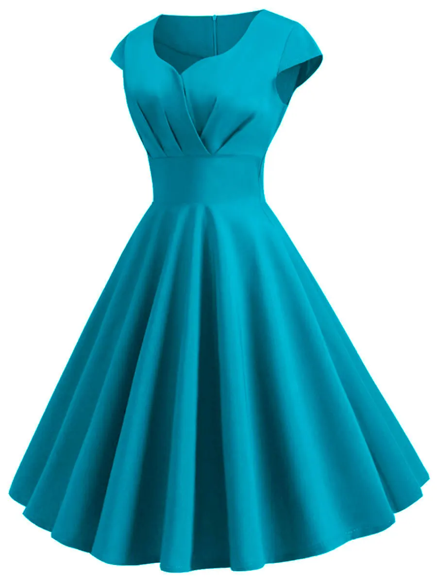 Rosegal, женское винтажное облегающее летнее платье, Ретро стиль, большой размер, вечернее платье, милая горловина, лето, осень, а-силуэт, сексуальное платье