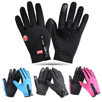 

Men Women Unisex Touch Screen Windproof Outdoor Sport Gloves Winter Warm Fleece Lined Thermal Gloves For Riding Skiing
