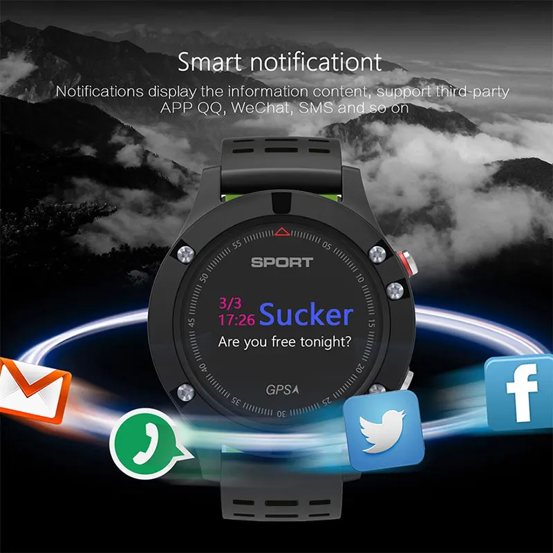  F5 GPS Smart Uhr Höhenmesser Barometer Thermometer Bluetooth 42 Smartwatch Tragbare geräte für iOS 
