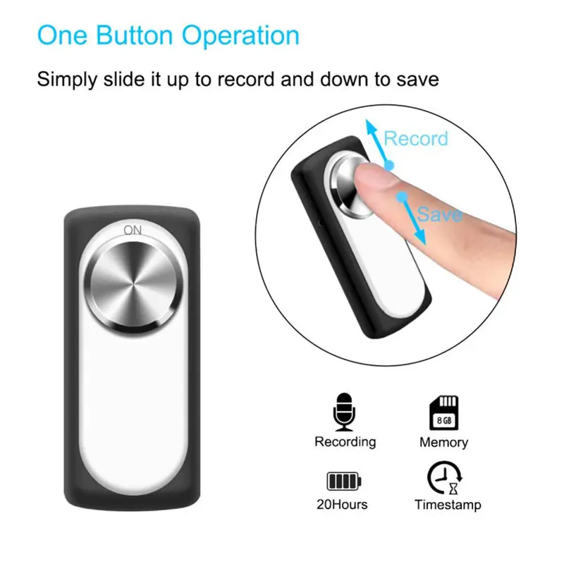 Small Voice Activated Digital Audio Voice Recorder Recording 8Gb Micro-Type Mini Recorders Dictaphone