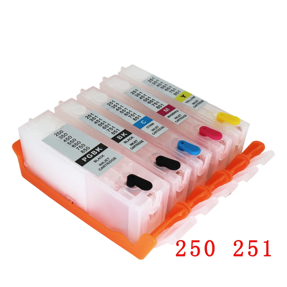 5 шт. PGI-250 CLI-251 чернильный картридж 250 251 для Canon IP7220 8720 MG5420 MX922 MG5520 MG6420 с ARC чип |