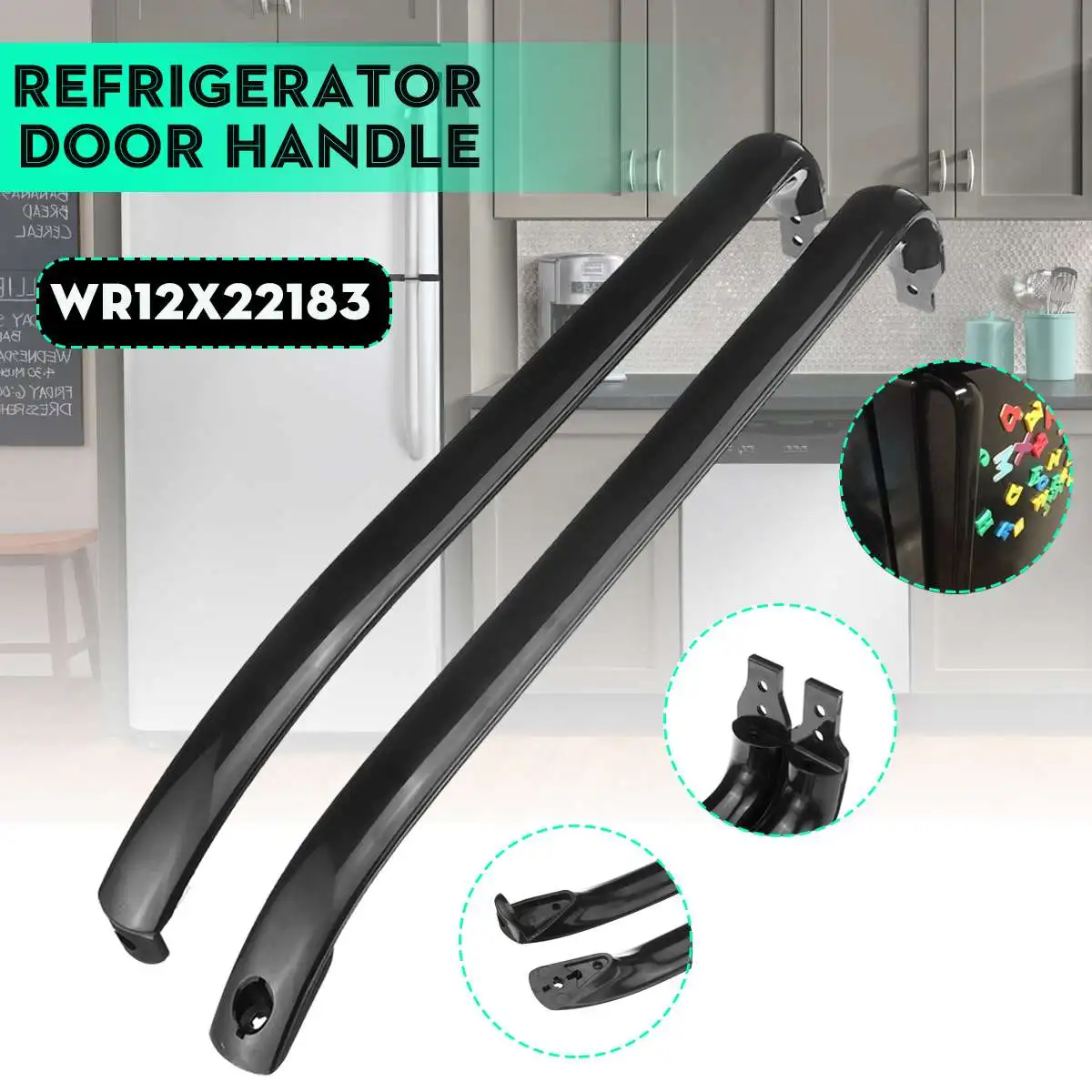 

2X Fridge Refrigerator Door Handle Bar Kit WR12X22183 AP5948588 WR12X20142