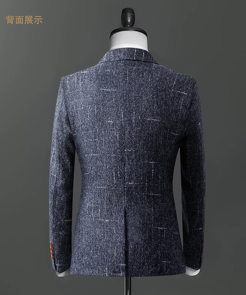 Модный мужской повседневный бутик деловой костюм/мужской британский стиль костюм со стоячим воротником Блейзер Куртка пальто
