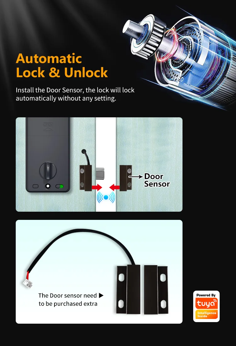 Tuya App Fingerprint Keyless Without handle Lock Cerradura inteligente Wifi Biom
