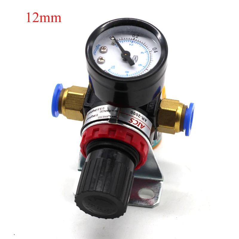 AR2000 12mm Fitting AR2000 G1/4 ''Аэрограф распылитель краски воздушный клапан регулятора давления Манометр пневматический инструмент аксессуар - Цвет: AR2000 12mm Fitting