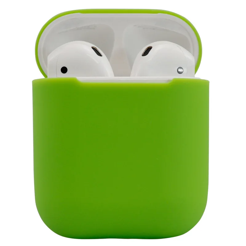 Мягкий силиконовый чехол, наушники для Apple Airpods, чехол, Bluetooth, беспроводные наушники, защитный чехол, коробка для Air Pods, наушники, сумка - Цвет: Зеленый