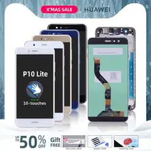 Исплей для HUAWEI P10 Lite Display LCD в сборе с тачскрином на рамке 5.2'' черный синий белый золото порошок Nova Lite lx1 lx2 WAS-LX1