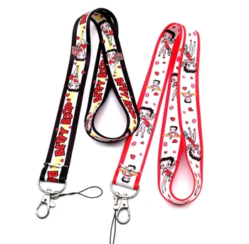 

10pcs/20pcs/50pcs Cartoon betty Badge Lanyard for Keys Mobile Phone Neck Straps Cartoon Keychains Lovely Gift for Children