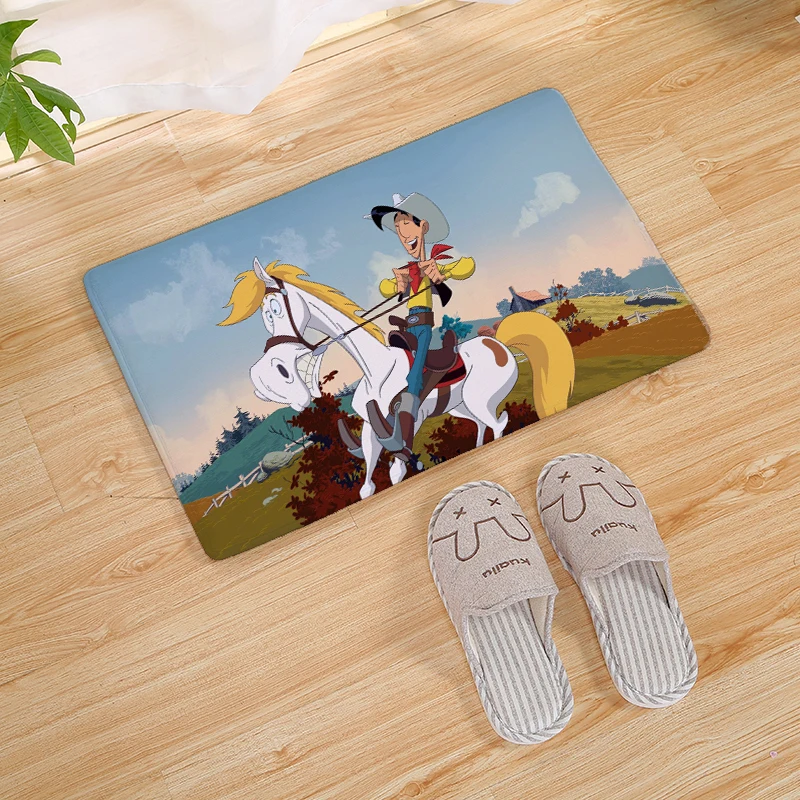 Lucky Luke мультфильм Ностальгический Придверный коврик коридор кухонный ковер крытый Открытый Добро пожаловать нескользящий коврик 80 см - Цвет: 5