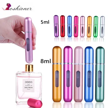 

Portable 5 ml / 8 ml Travel Mini Container Aluminum Refillable Perfume Spray Bottle Empty Cosmetic Containers Perfume Bottle
