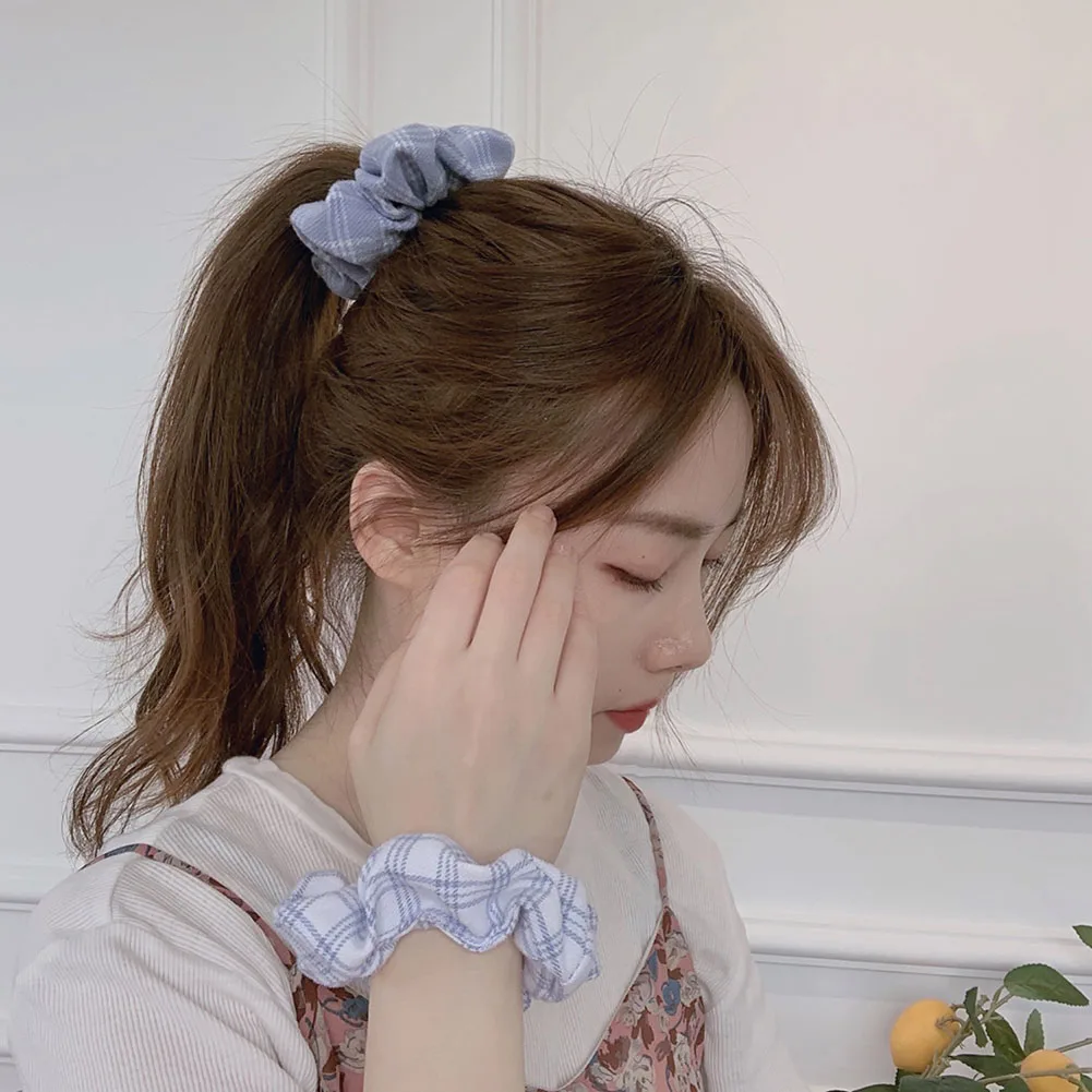 

1PC Polyester Striped Color Scrunchies Elastic Hair Bands 2021 New Women Girls Hair Accessories Ponytail Holder Hair Ties Rope