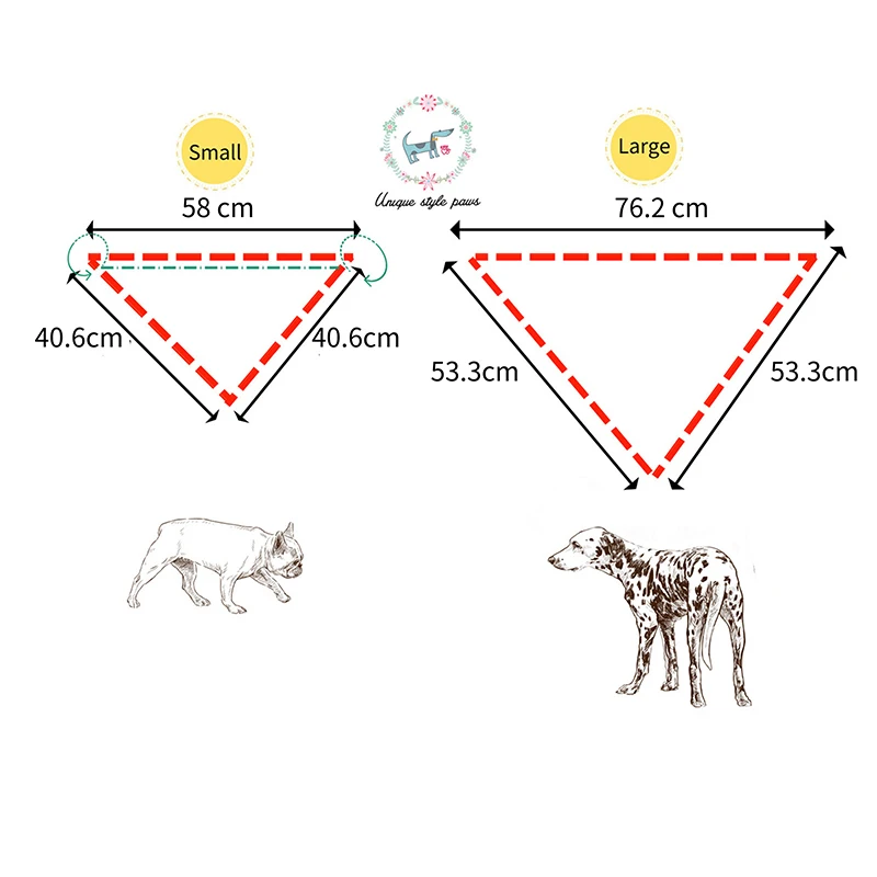 

Unique Style Paws 2 Pcs Custom Dog Bandana Dog Scard Pet Product Gift for Dog Bandage Bandana