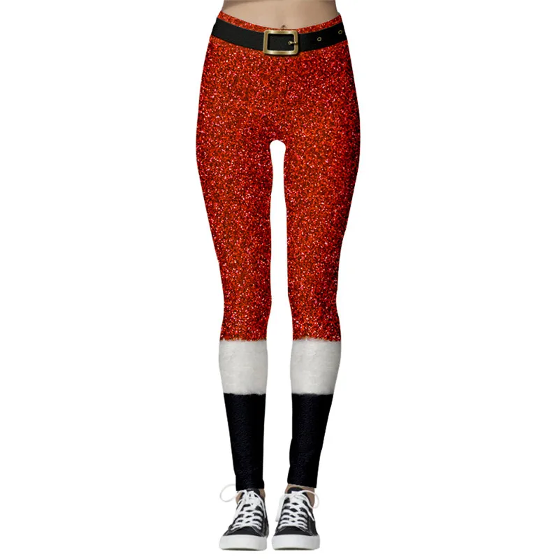 Женские рождественские леггинсы, Колокольчик для пояса, 3d принт, эластичные леггинсы, зимние подарки на год, женские длинные штаны, повседневные штаны - Цвет: 6