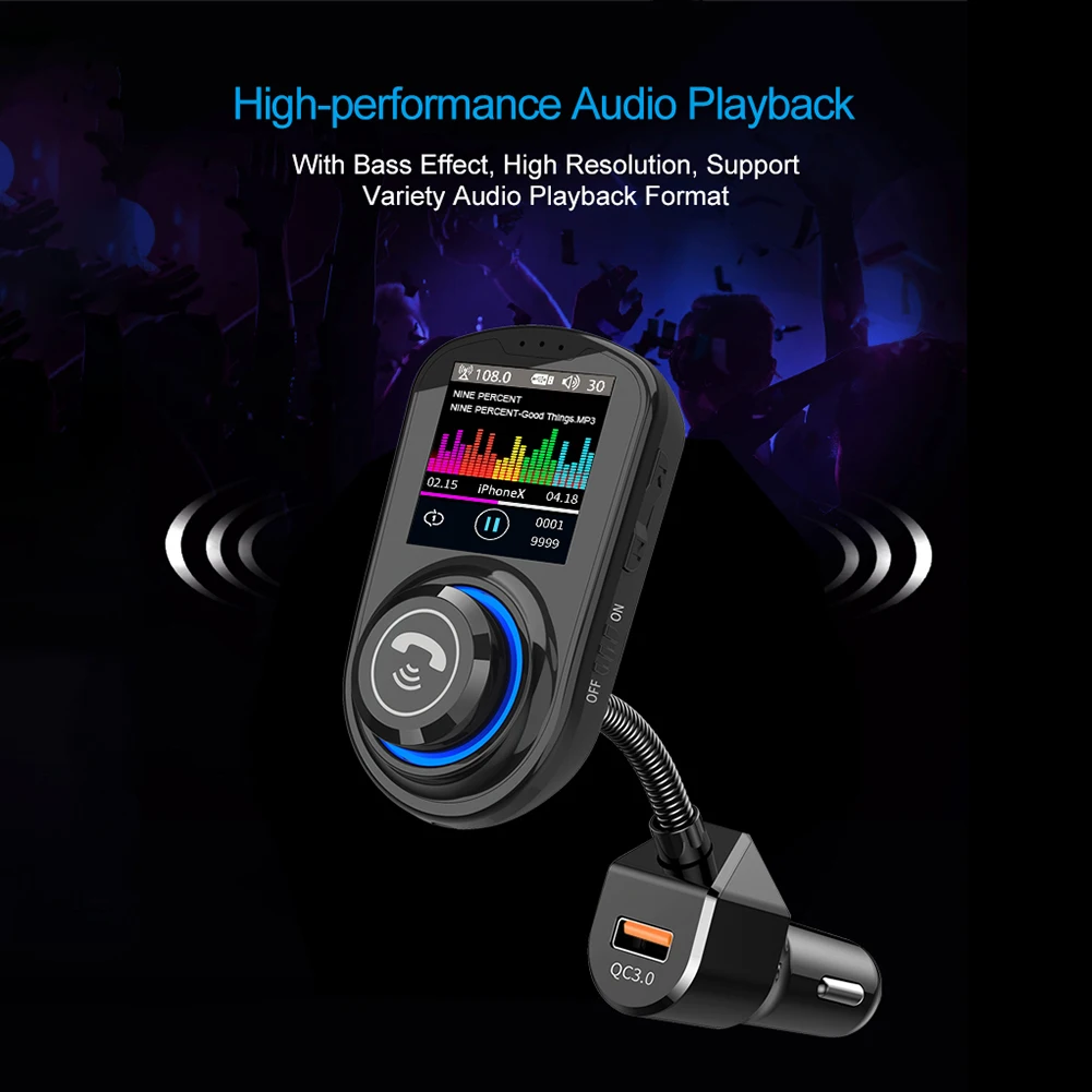 1,8 дюймовый цветной экран Быстрая зарядка автомобильный Bluetooth fm-передатчик радио адаптер автомобильный комплект USB Автомобильное зарядное устройство mp3-плеер