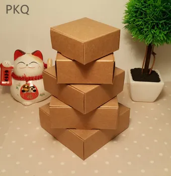 

Wholesale 7.5X7.5x3CM 50pcs/lot Small Brown Kraft Paper Box, Carton for GIft, wedding Packing Box, free shipping