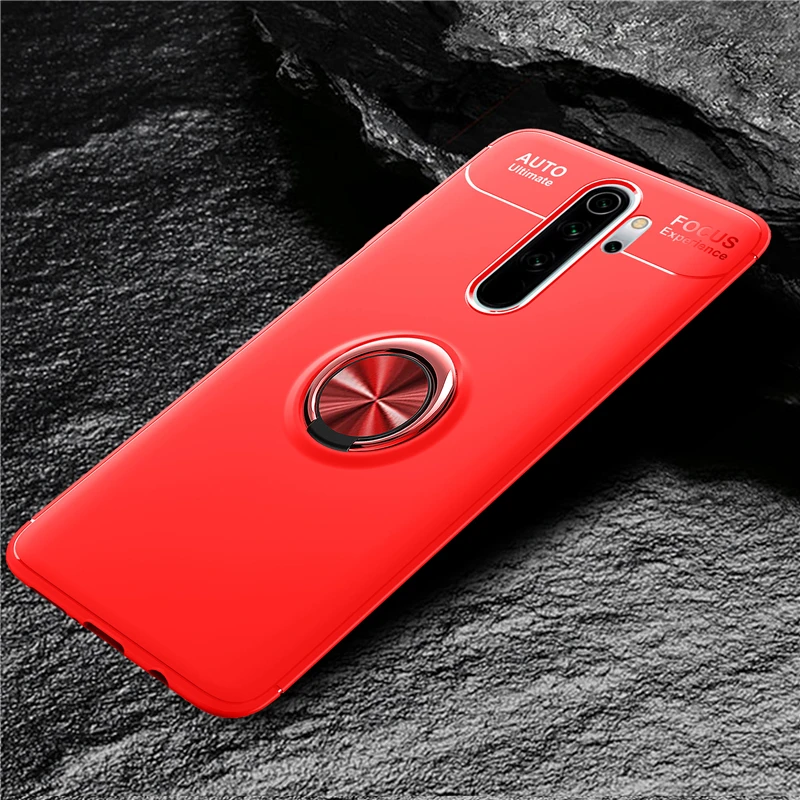 Модный чехол для телефона Xiaomi redmi note 8 Pro силиконовый чехол ТПУ палец кольцо стелс держатель чехол для redmi note 8T чехол - Цвет: red