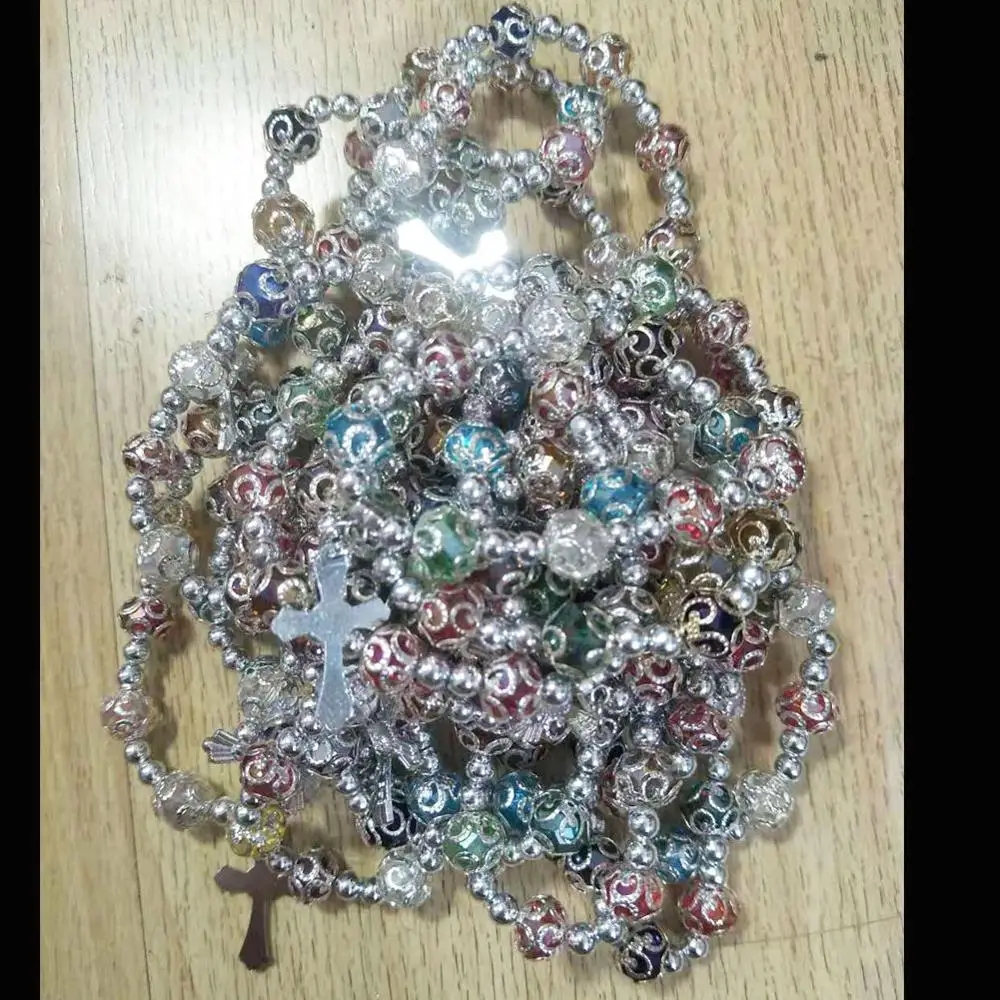 

Оптовая продажа, 21 нить, бесплатная доставка, модные ювелирные украшения, ограненные хрустальные бусины-кресты, стрейчевый браслет 7,5 дюйма FG4537