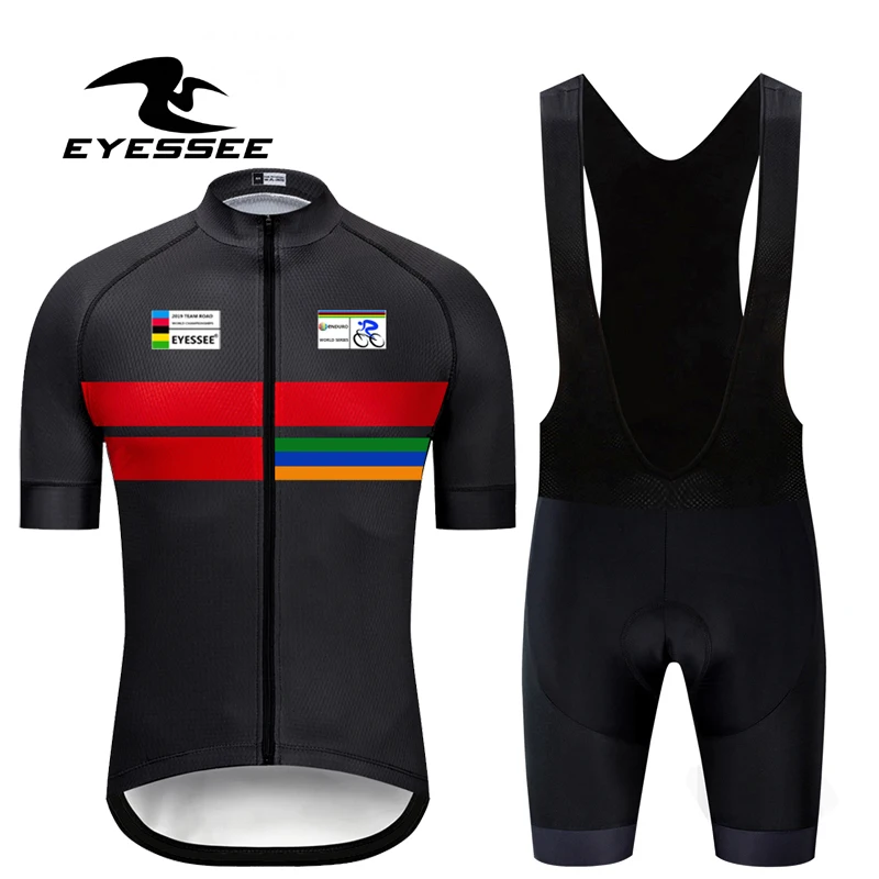 

EYESSEE 2019 Cycling Jersey Set Short Sleeve Men Summer Mountain Bike Clothing Racing MTB Bicycle Clothes Shirt Cycling Clothing