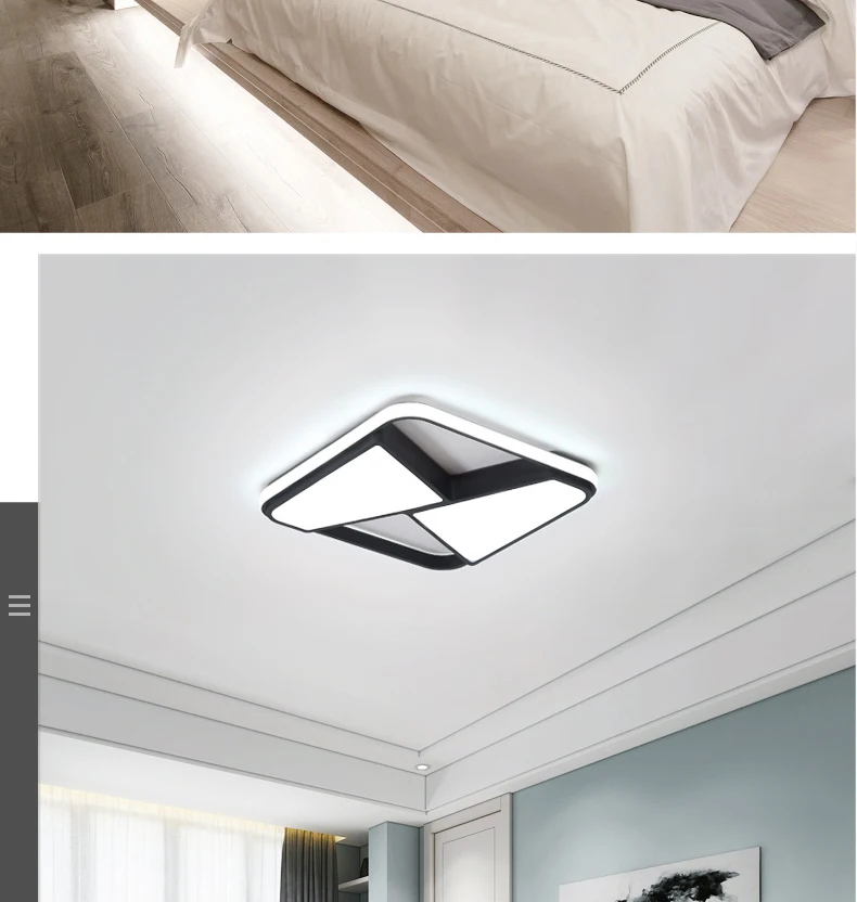 Современный светодиодный потолочный светильник для гостиной, спальни, Прямоугольный светильник, внутреннее освещение, светодиодный потолочный светильник