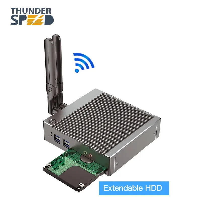 Ceny New Arrival THUNDERSPEED 6USB Celeron N2940 Mini PC Windows 10 mini HTPC minikomputer 2HDMI Linux i3 i5 i7 tv, pudełko pc