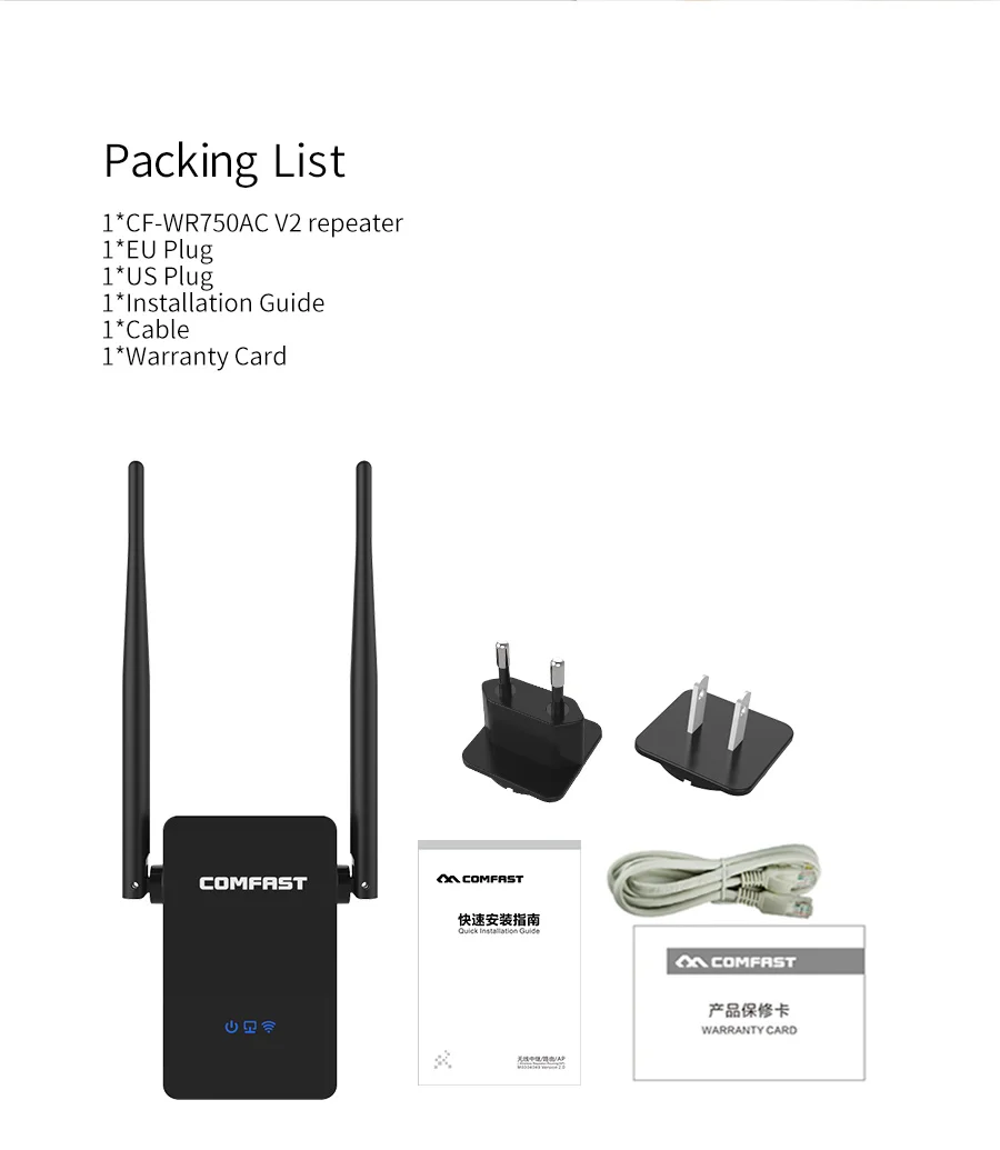 750-1200 Мбит/с 5,8 ггц Wifi удлинитель/усилитель/маршрутизатор/точка гигабитный Беспроводной двухдиапазонный 2,4G/5G Внешние антенны