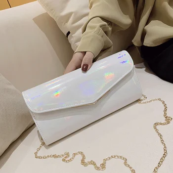 

Laser Square Crossbody Bag 2020 Spring Fashion New High quality PU Leather Women's Designer Handbag Chain Shoulder Messenger Bag