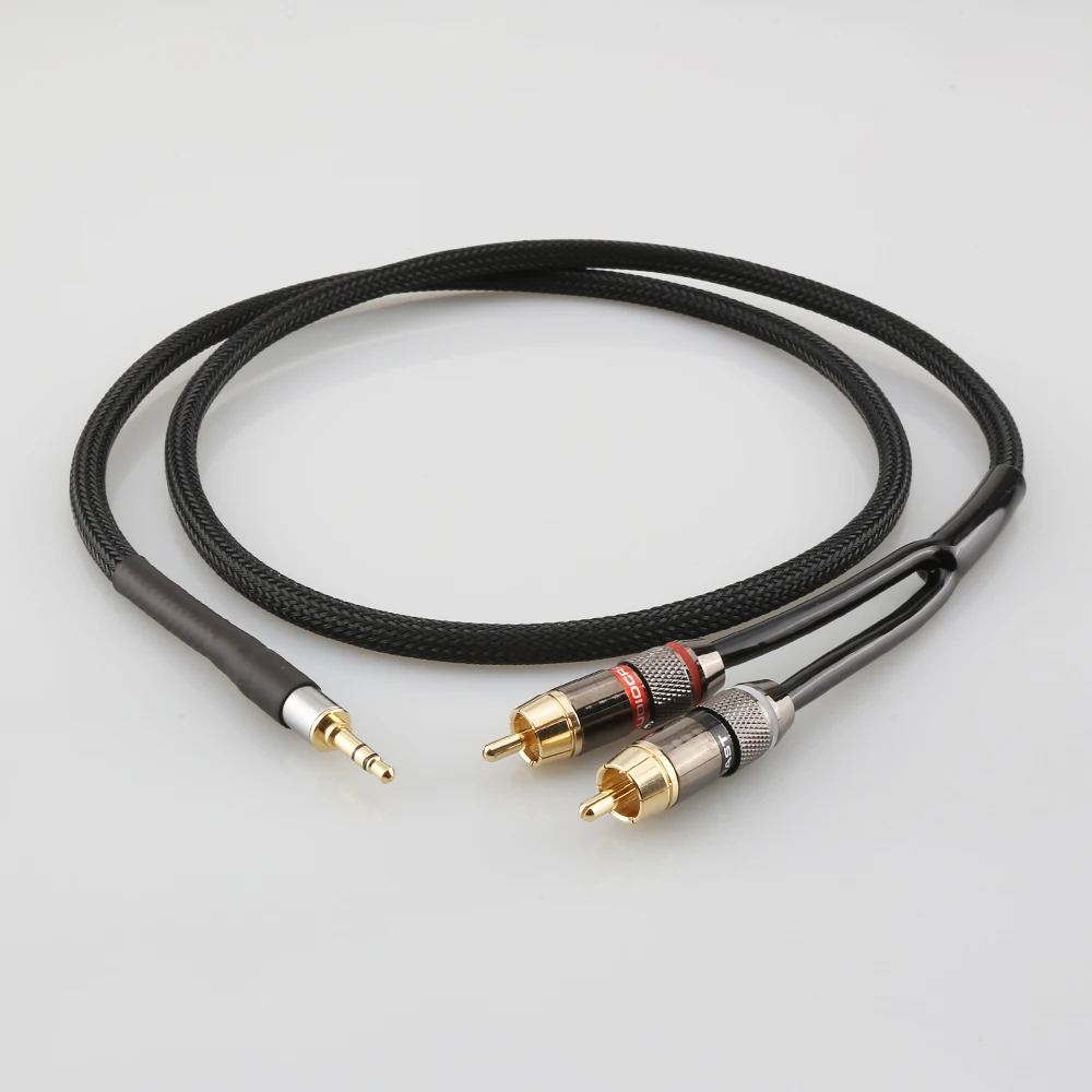 HIFI 3.5mm to 2 RCA Stereo Cable Budweiser RCA + Canare Audio-cable with Magnetic ring for Mp3 DAC AMP / DIY 0.5M - 5M