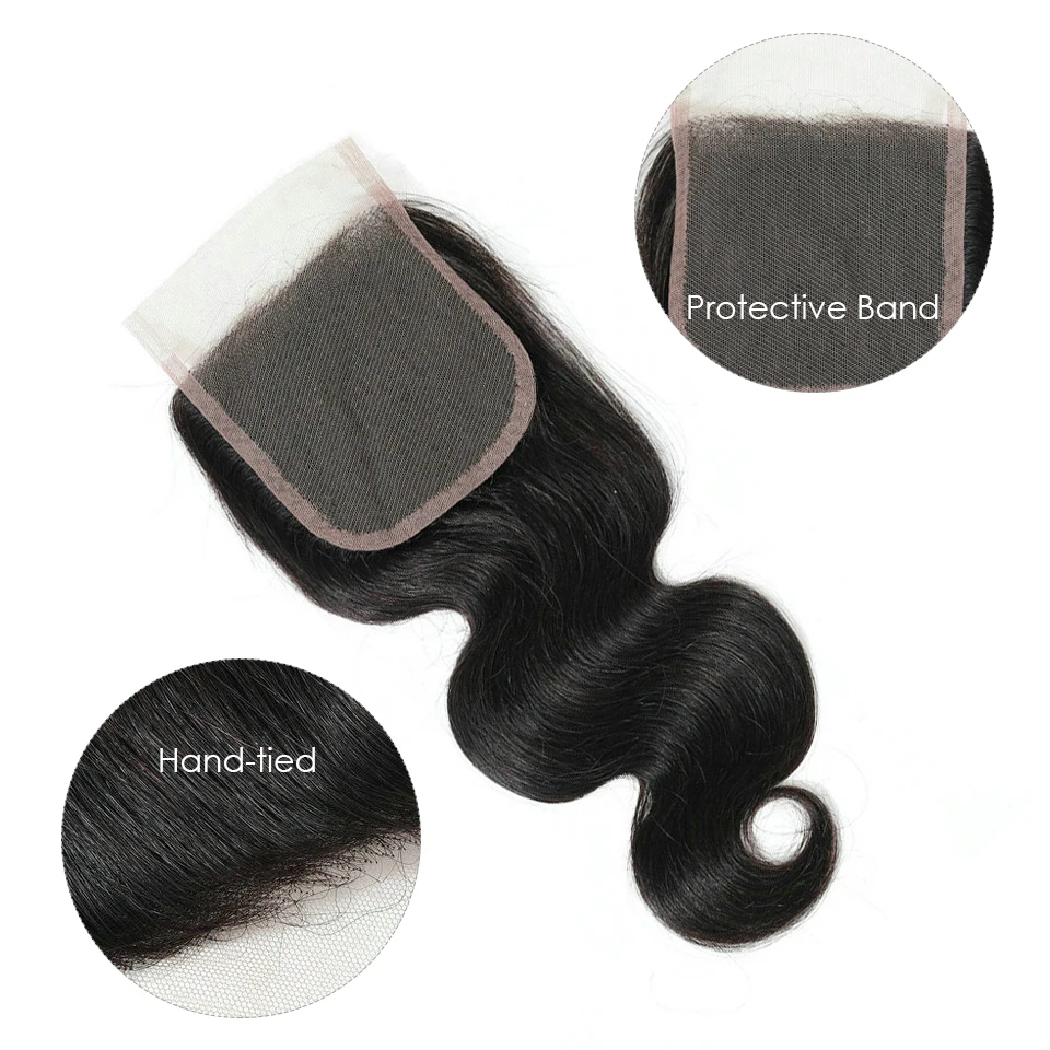EMOL индийские объемные волны 3 пряди с закрытием не Реми волосы человеческие волосы пряди с закрытием