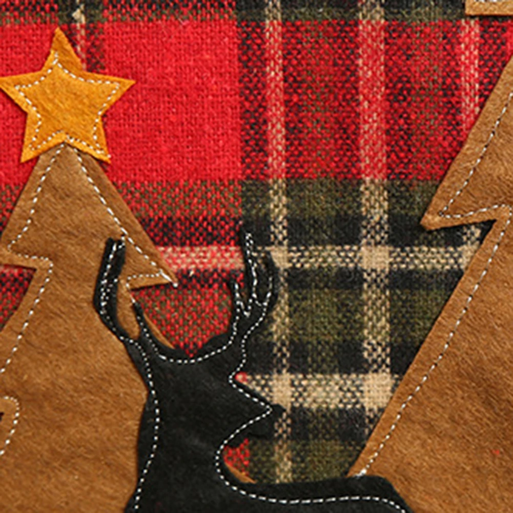 Высококачественная клетчатая скатерть с принтом рождественской елки и лося, покрытие для стола, ткани, праздничные Новогодние украшения для рождественской вечеринки