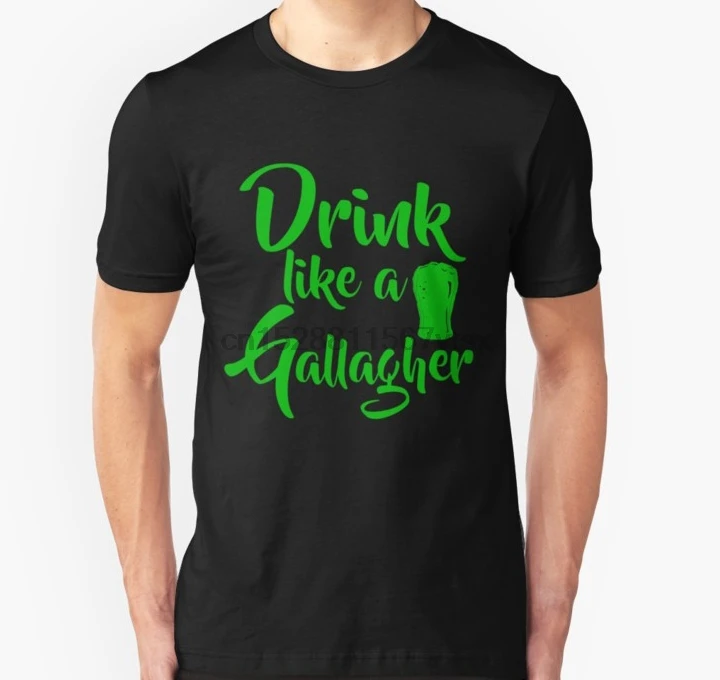 Men tshirt Patrick Day Funny Gifts Drink Beer Like A Gallagher T Shirt Printed T-Shirt tees top | Мужская одежда