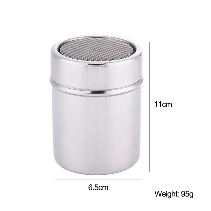 L 6.5x11cm SEAAN из нержавеющей стали шейкер для кофе и шоколада, какао мука, сахарная пудра, сито для кофе с крышкой, фильтры для кофе, аксессуары для кофе - Цвет: L 6.5x11cm