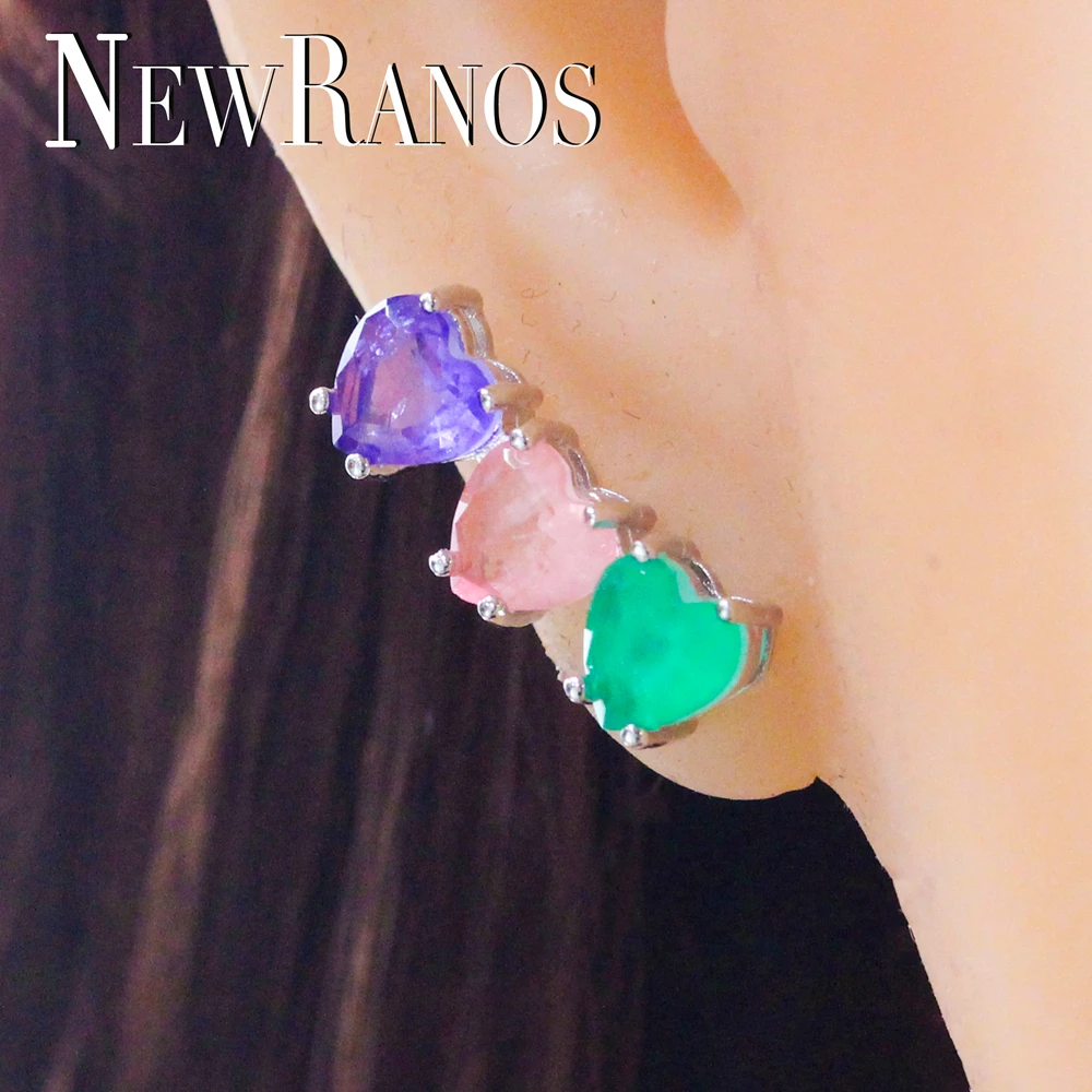 Серьги в форме сердца с надписью "Love Heart", серьги в форме сердца разных цветов, модные вечерние ювелирные изделия EWX004642