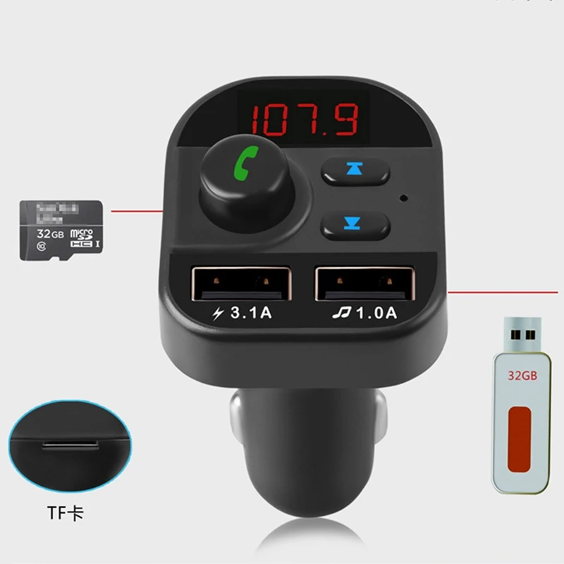 Автомобильный черный беспроводной Bluetooth 5,0 FM передатчик lcd MP3-плеер USB зарядное устройство автомобильные аксессуары