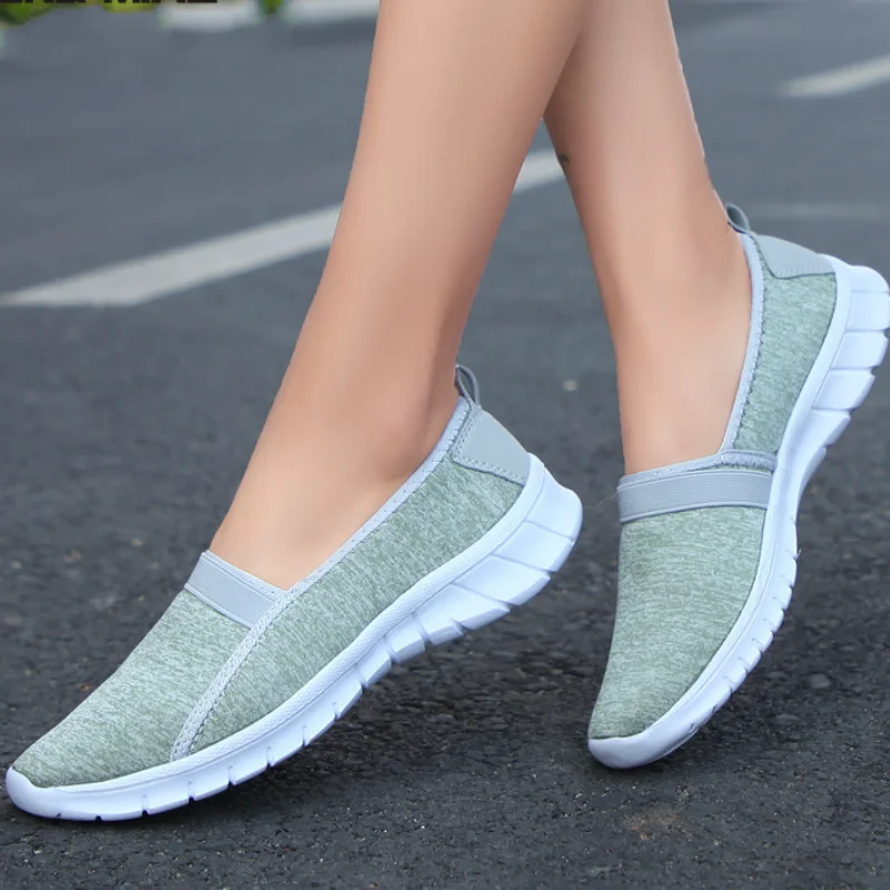 Summer Women Sneakers Shoes Breathable Mesh Ballet Flats Ladies Slip on Loafers Plus Size 43 | Обувь