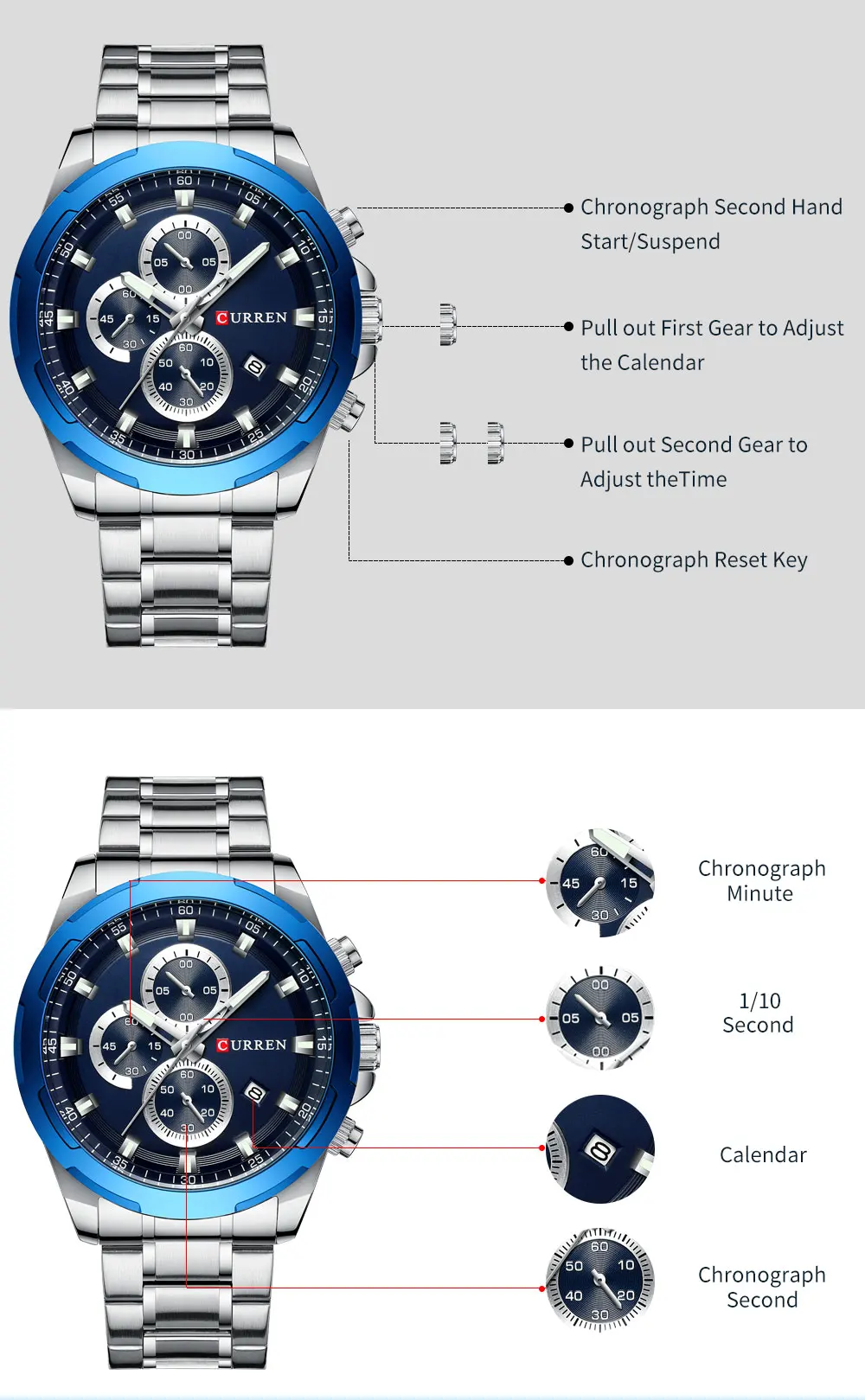 CURREN часы для мужчин лучший бренд класса люкс спортивные наручные часы Авто Дата кварцевые мужские часы нержавеющая сталь Ремешок водонепроницаемый Reloj Hombre