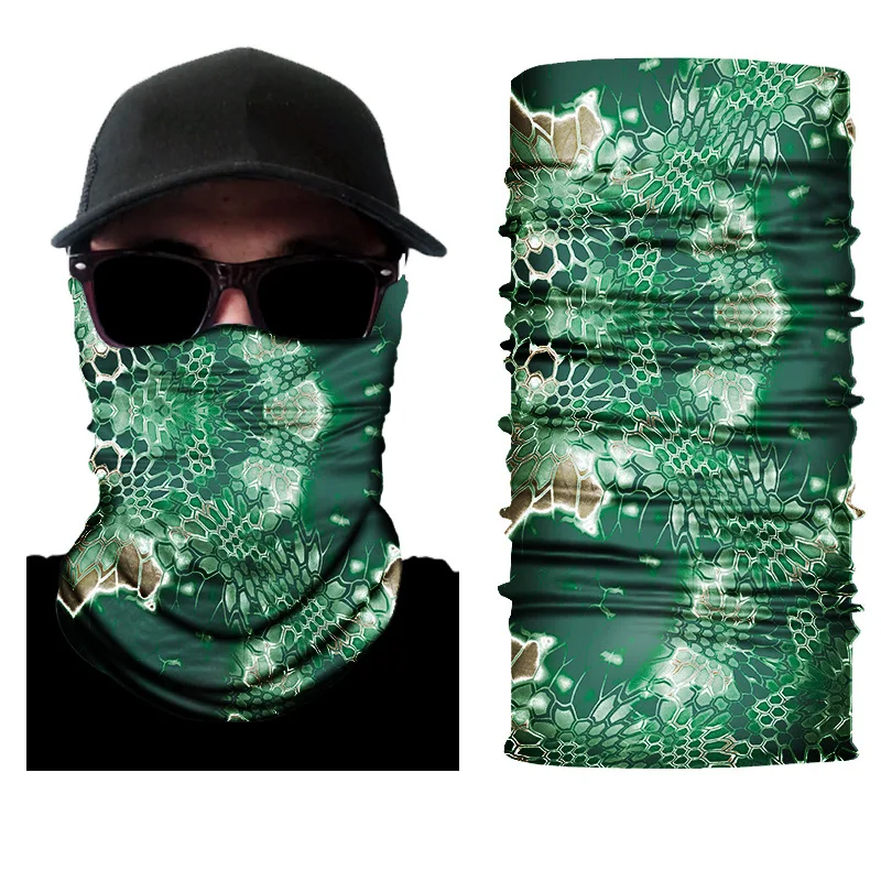 Foliage jungle bionic combat military camouflage boa print magic outdoor men scarf headband Seamless Bandanas Face cover pirate mens navy scarf