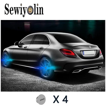 

For Tesla 57mm diameter4X Hub Light Car Wheel Cap Light Center Cover Lighting Cap Floating Illumination LED Bulb Auto Car 3C