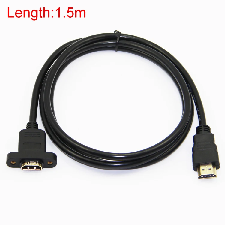 Позолоченный HDMI кабель-удлинитель для мужчин и женщин с винтовым креплением на панель V1.4 1080P для psp HDTV 30 см 50 см 1 м 1,5 м