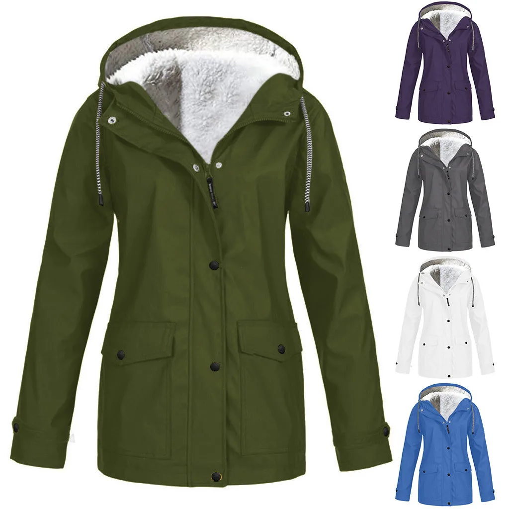 Impermeable de las mujeres de talla grande impermeable con capucha a prueba de viento Tour de Camping abrigo de lluvia no desechables de talla grande con capucha impermeable