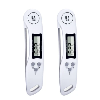 

2 Pcs Lightweight Instant Read Thermometer - Digital Meat Thermometer for Grilling, Cooking, BBQ, Candy, Baking & Breads