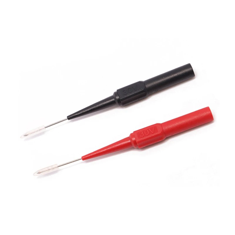 

2Pcs Stainless Steel Test Needle Multimeter Tools Black/Red 0.7mm Jack Copper Test Lead Probe For Banana Plug