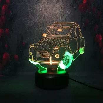

Retro Car Mixed Two-color Night Light 3D LED Support 3AA Battery Desk Table Lamp Children Cartoon Toy Decor Gift Holiday Supply