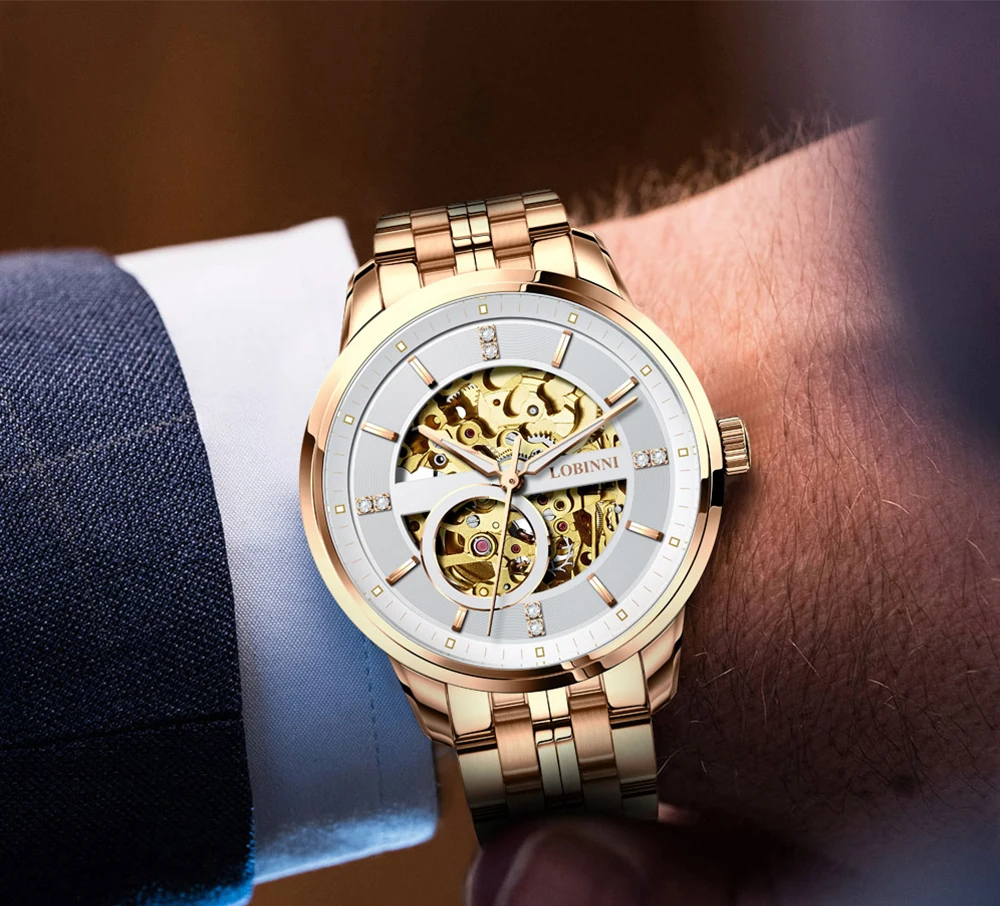 LOBINNI люксовый бренд часы для мужчин Япония Citizen Авто Механический движение для мужчин t мужские часы Сапфир Водонепроницаемый 50 м relogio