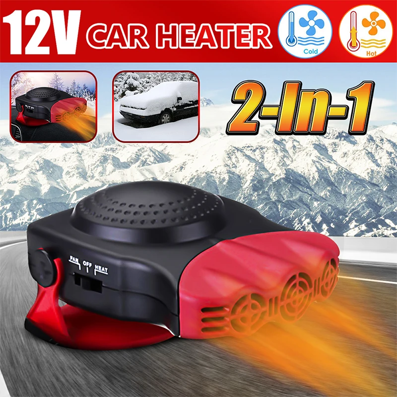 Koop Auto Hearter 2 In 1 12V 150W Auto Defogger Heater Draagbare Verwarming Ventilator Handvat Dual Gebruik Auto interieur Elektrische Heater Ontdooier