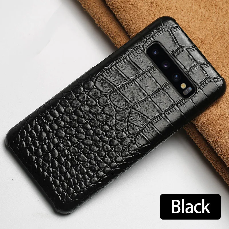 Black Кожаный чехол для телефона для samsung Galaxy A20 A30 A40 A50 A70 S6 S7 край S8 S9 S10 плюс Чехол для Note 8, 9, 10, плюс A5 A7 A8 J5 J6 - Цвет: Black