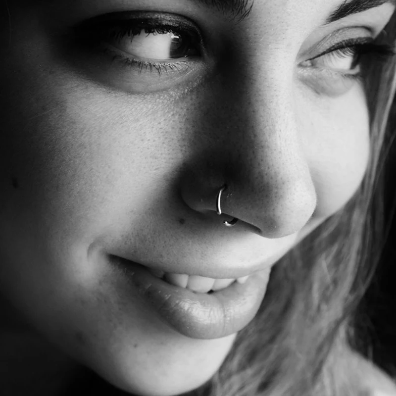 6PC Steel Nose Rings Nariz Earrings Nostril 20G Piercing Nose Screw Curved Prong Nose Stud Rings Body Jewelry For Women Girls
